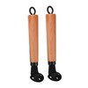 KICHOUSE 2pcs Beech Wood Wok Handle Scald-proof Pot Handle Detachable