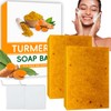2PCS Wormeer Turmeric Soap Bar, Tumeric Soap for Face &