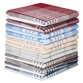 URAQT Men's Handkerchiefs, 40 cm x 40 cm, Men's Handkerchiefs, Checked Pattern, Reusable, Wedding and Men's Gifts, 12 pieces (6 colour-b)