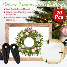 MroMax 20pcs Plastic Picture Frame Turn Button Picture Frame Accessories Protect your Art Black