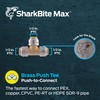 SharkBite Max 1/2 Inch Tee, Push to Connect Brass Plumbing