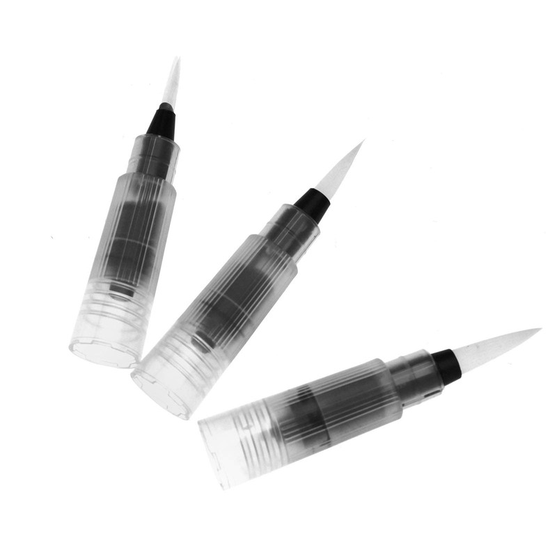 D2D 3-Piece Refillable Water Brush Pen Set for Watercolor Drawing