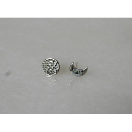 Mismatched Moon Earrings, Sterling Silver or Copper, Hammered Sterling Silver Studs, 7mm, Rustic Style Jewelry, Gift for Friends (brass)