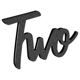 LUCK HOUSE Cursive House Numbers for Outside – 6 Inch Floating Modern Script Address Numbers, Weatherproof Black ABS Plastic, Mid Century Style (Two)