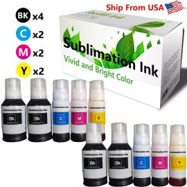 Unbranded/Generic 10-Pack Sublimation Ink With Heat Tape Refill Work With ET-2720 ET-5800 Printer