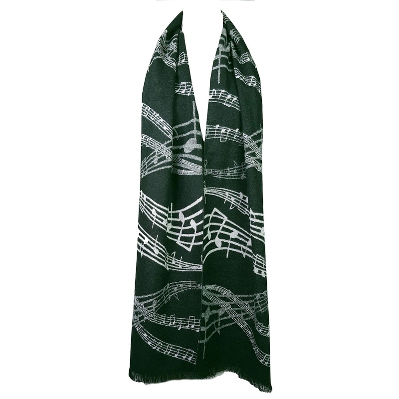 GFM® Music Notes UNISEX Scarf - Black - (MU-Unisex- KLSFD)