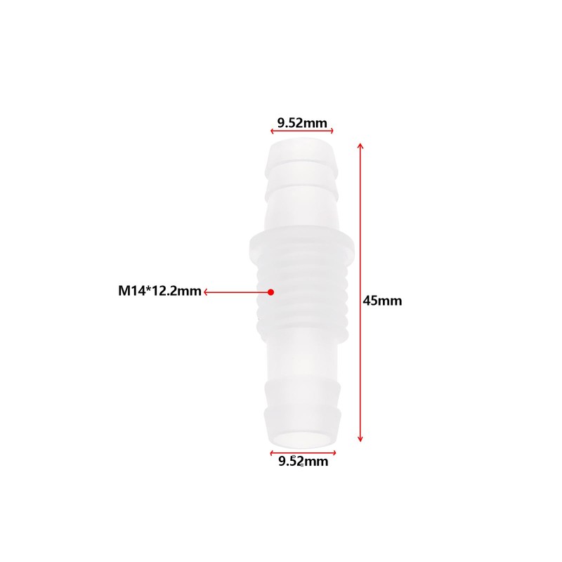 VGOL 5Pcs 3/8inch Hose Barb Thru Bulk Bulkhead Fitting Plastic