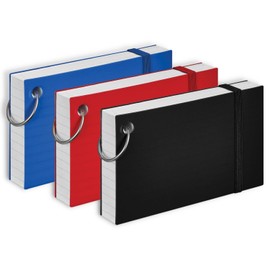 1InTheOffice Index Cards with Ring 3x5, Flash Cards with Binder Ring, Single ...