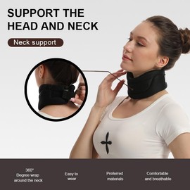 SJTJSPX Neck Support Neck Brace Soft Foam Neck Brace Adjustable Neck Support Sleep Relieves Neck Pain Spine Pressure Office Travel Driving Neck Support for Men Women