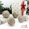 Fassory 6Pcs 10CM Christmas Baubles Champagne Colour Large Christmas Balls