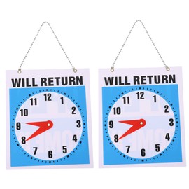 Operitacx Large Black Wall Clock Signage Will Return Sign Clock Elements Pendant Wall Decor for Hotel