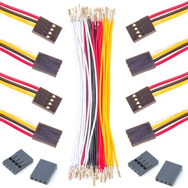 Kidisoii Dupont 2.54mm Wire Female to Female Dupont Connector & 22AWG Pre-Crimped Cable, Single Row 1/2/3/4/5/6/7/8/9/10P JST Connector with Length of 10/30/50/100cm Dupont Wire (5Pcs FF 4P-10CM)