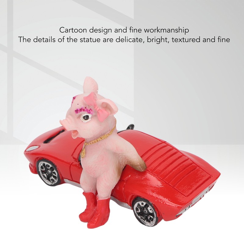 Pig Statue UV Resistant Coating Handcraft Resin Pig Figurine Red
