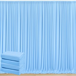 20 ft x 10 ft Wrinkle Free Ivory Backdrop Curtain for Wedding Parties, Polyester Ivory Photo Backdrop Drapes 4 Panels 5x10ft for Baby Shower Photoshoot Engagement Birthday Party Photography Background