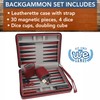 WE Games Burgundy Magnetic Backgammon Set with Carrying Strap -
