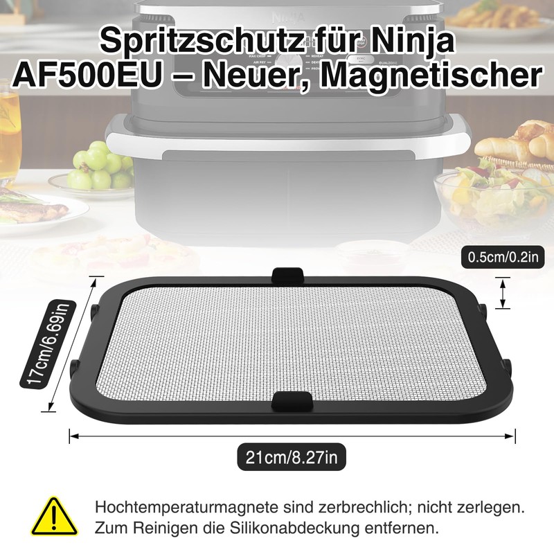 Splash Guard for Ninja AF500EU - New, Magnetic, Adjustable, Reusable