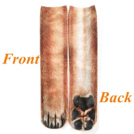 Animal Paws Socks-Novelty Animal Socks Crazy 3D Cat Dog Paw Crew Socks Funny Gift for Kids Men Women (Dog)