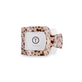 TELETIES - Small Flat Square Clip - For Lying Down, Yoga, Driving & More - Strong Grip, Bendable Teeth, Comfortable Curved Design - Ideal for Thin-Medium Hair - Core Collection - Blonde Tortoise