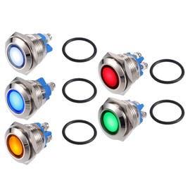 X AUTOHAUX LED Indicator Light 16mm 12V Dash Signal Lamp Interior Multicolor