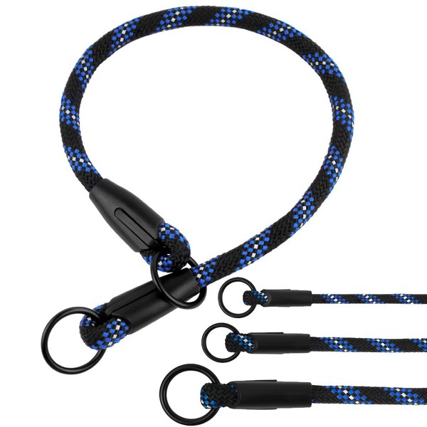 BRONZEDOG Rope Dog Choke Collar, Braided Training Slip Collars for