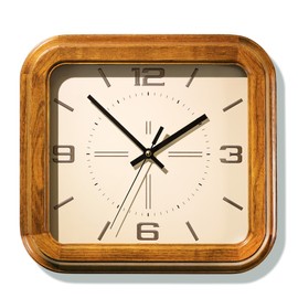 AYRELY® Rectangular Wooden Wall Clock – 16 Inch Large Vintage Wall Clock with Solid Elm Wood Frame, Metal Dial – Decorative Battery Operated Clock for Living Room, Kitchen, Office