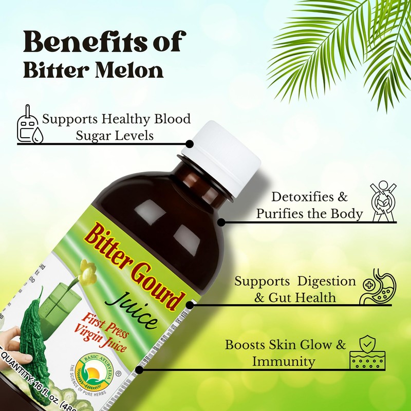 Basic Ayurveda Bitter Gourd (Karela) Juice | 16.23 Fl Oz