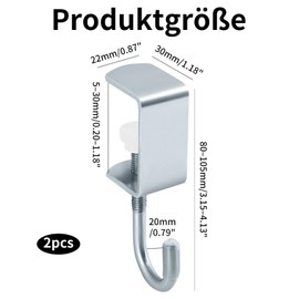 Yuiturt Pack of 2 Bag Holders for Table, Adjustable Metal Handbag Hooks, Table Hooks for Desk, Office, School & Bedroom, for Handbag, Backpack & More