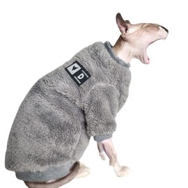 Warm Pet Sweater Sphynx Cat Clothes Fashion Soft Cat Apparel Comfort Thickened Winter Sphinx Hairless Cat Clothes (S)
