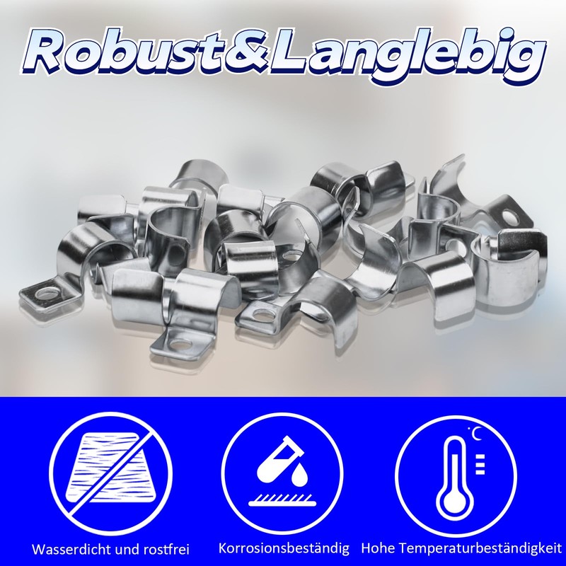 20 pieces stainless steel cable clamps for screwing, metal cable