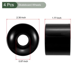 YOKIVE 4 Pcs Skateboard Wheels, 78A Skate Scooters Replacement, Great for Skateboarding, Outdoor Street Sports (Black, 60mm OD)