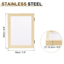 sourcing map Paper Making Screen Wooden Paper Making 9.8 x 7.5 Inch Papermaking Frame Kit Double Layer for DIY Paper Craft Making Cards, Bookmarks