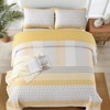 WONGS BEDDING Yellow Quilt Twin Size, Bohemian Stripe Quilt Sets