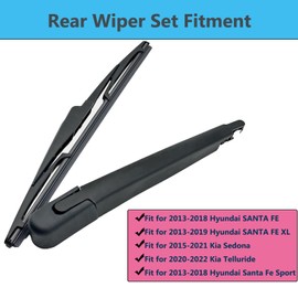 Rear Window Wiper Arm & Blade Replacement for Hyundai Santa Fe, Fe Sport & Fe XL 2013-2018 / Kia Sedona 2015-2021/ Kia Telluride 2020-2022, Rear Windshield Wiper Arm & Blade Set 98811B8000
