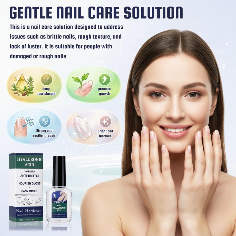 Nail Hardener Extra Strong, Hyaluronic Acid Nail Care Hardener Nail