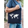 Autiga Cotton Bag World Map Fabric Bag Jute Bag Cotton