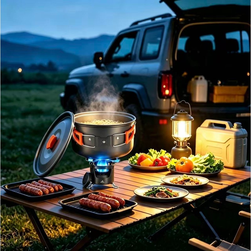THTYBROS Alcohol Stove Set with Foldable Stand Camping Stove