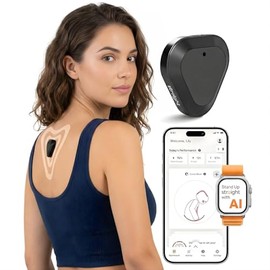 Corrector de postura Straight Plus impulsado por IA – Férula inteligente para la parte superior de la espalda – Soporte de trabajo de oficina – Correc