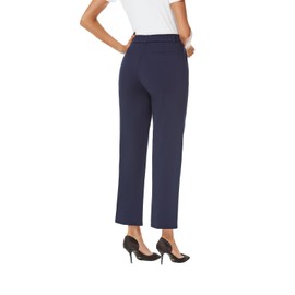 iChosy Women's Straight Leg Dress Work Ankle Pants Business Office Casual Slacks with Pockets Navy26 12