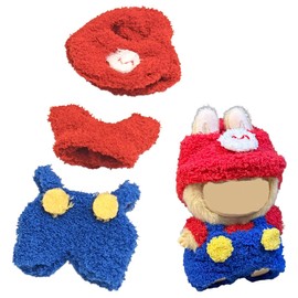 WUSJCOF Pullover-Hoodie-Kleidung, Plüschtiere für die 1. und 2. Generation, Stofftier-Kleidungsset, Kleidungszubehör, DIY-Geschenke für Kinder (Rot und Blau)