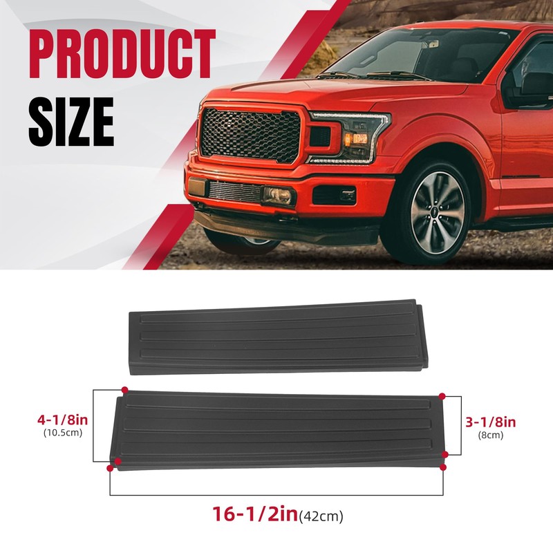 HECASA 2Pcs Flex Step Side Tailgate Molding End Cap Covers