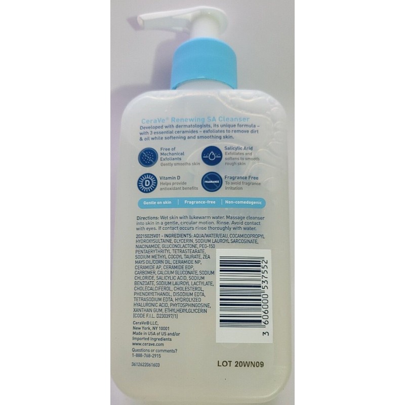 Cerave Renewing Salicylic Acid Cleanser - 8oz