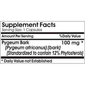 Pygeum Bark Standardized Extract 100mg 12% Phytosterols ~ 200 Capsules - No Additives ~ Naturetition Supplements