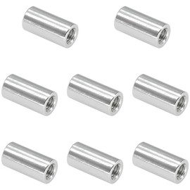 8 PCS Cylindrical Coupling Nuts, 304 Stainless Steel Round Connector Nuts (M6*20mm)