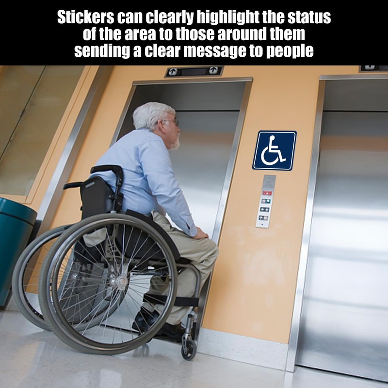 2 Pieces Disabled Wheelchair User Stickers, Disabled Car Stickers, Barrier-Free