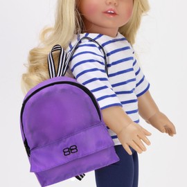 Sophia's Doll Accessories, Purple Doll Backpack for 18" Dolls, Compatible with18 Girl Dolls, Nylon Bag for Dolls