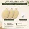 3 Estropajos Corporales de Lufa Natural con Banda Elástica (Paja)