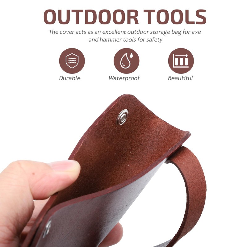 Leather Hatchet Lid Leather Cover Snap Sheath Head Hatchet Protector