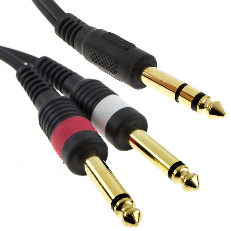 kenable 6.35mm Stereo Jack to Twin 6.35mm Mono BIG Jacks