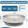 Rilli Stainless Steel Suction Cup Plate Deep, from 6 Months,