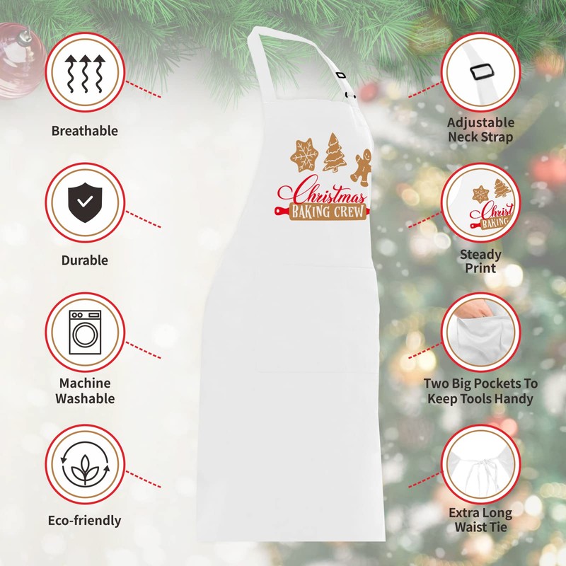 Funny Christmas Baking Apron for Women Men, Holiday Baking Gifts